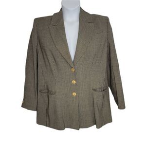 VINTAGE 90s Giorgio Armani blazer checkered‎ plaid boxy oversized unisex 48/XL